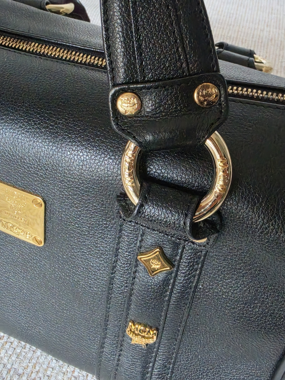 MCM Black Medium Boston Bag - Picture 10 of 11